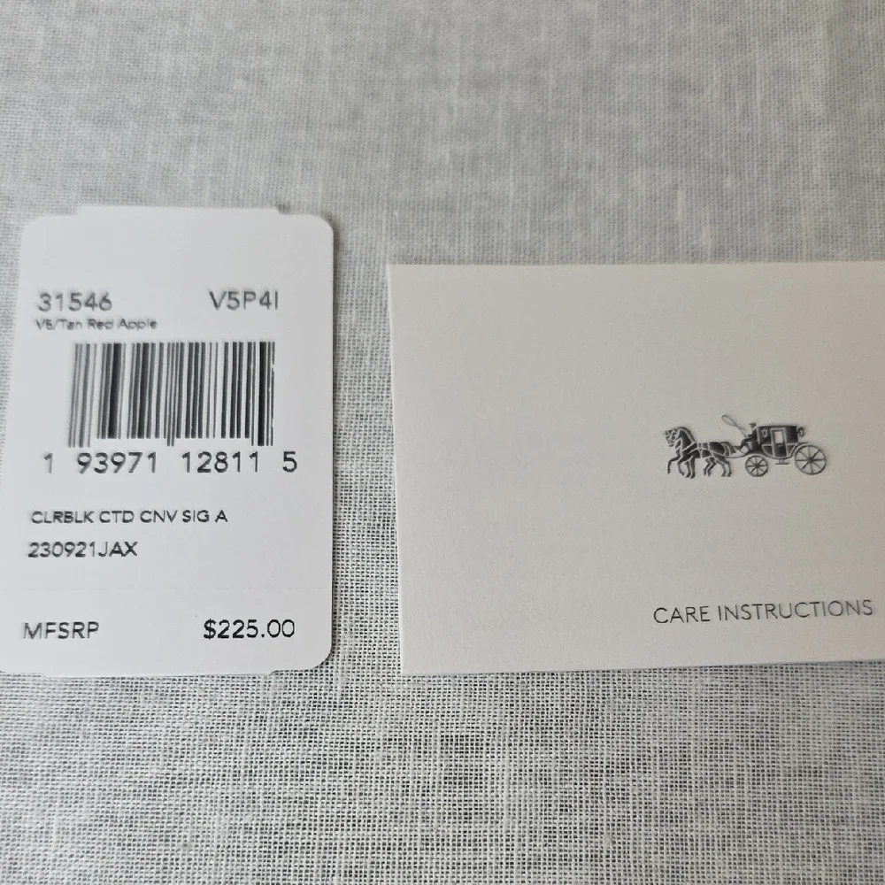 Coach Signature Brown and Red Zip Wallet - Picture 5 of 8